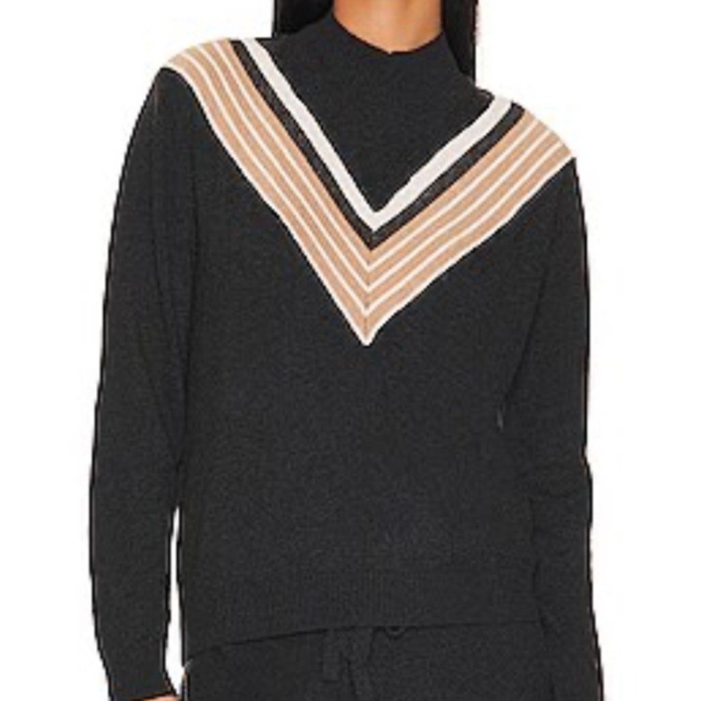 Spiritual Gangster Varsity‎ Mockneck Sweater Vintage Black Size Small Preppy